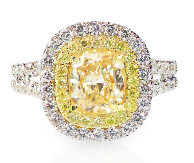 Ring mit gelben Diamenten